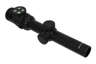 Trijicon Accupower 1-6x24 rifle scope features the green BAC triangle post reticle